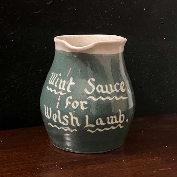 Vintage/Antique "Mint Sauce for Welsh Lamb" Ceramic Creamer / Mini Pitcher - Picture 2 of 12